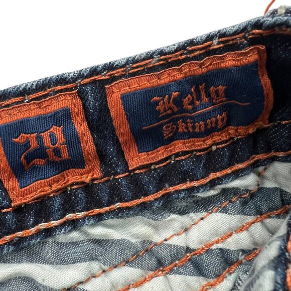 Rock Revival Jeans Kelly‎ Skinny Medium Wash Denim Pants Women's 28 Flap Pocket - Picture 4 of 15